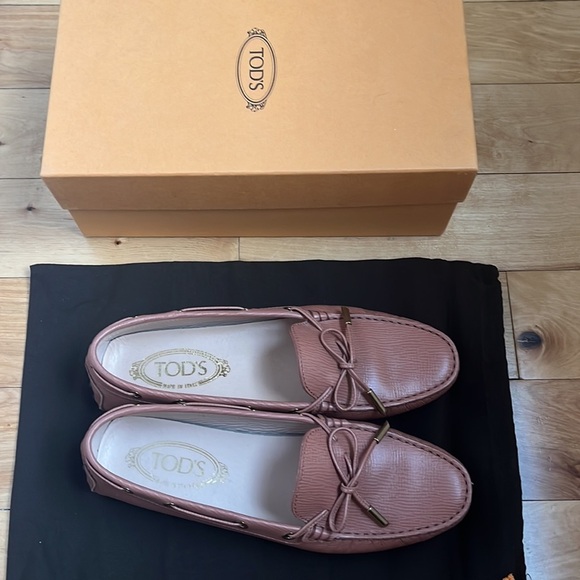 TODS Leather Gomino Driving Loafers Tan Sz 39 - Picture 4 of 13